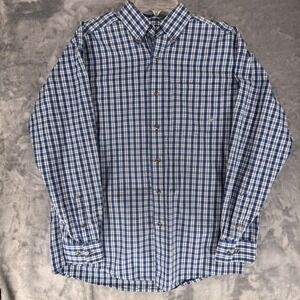 ARIAT PRO SERIES Mens Blue White Plaid Long Sleeve Button Down Shirt M M